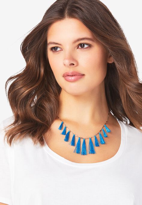 Tassel Necklace, HORIZON BLUE, hi-res image number null