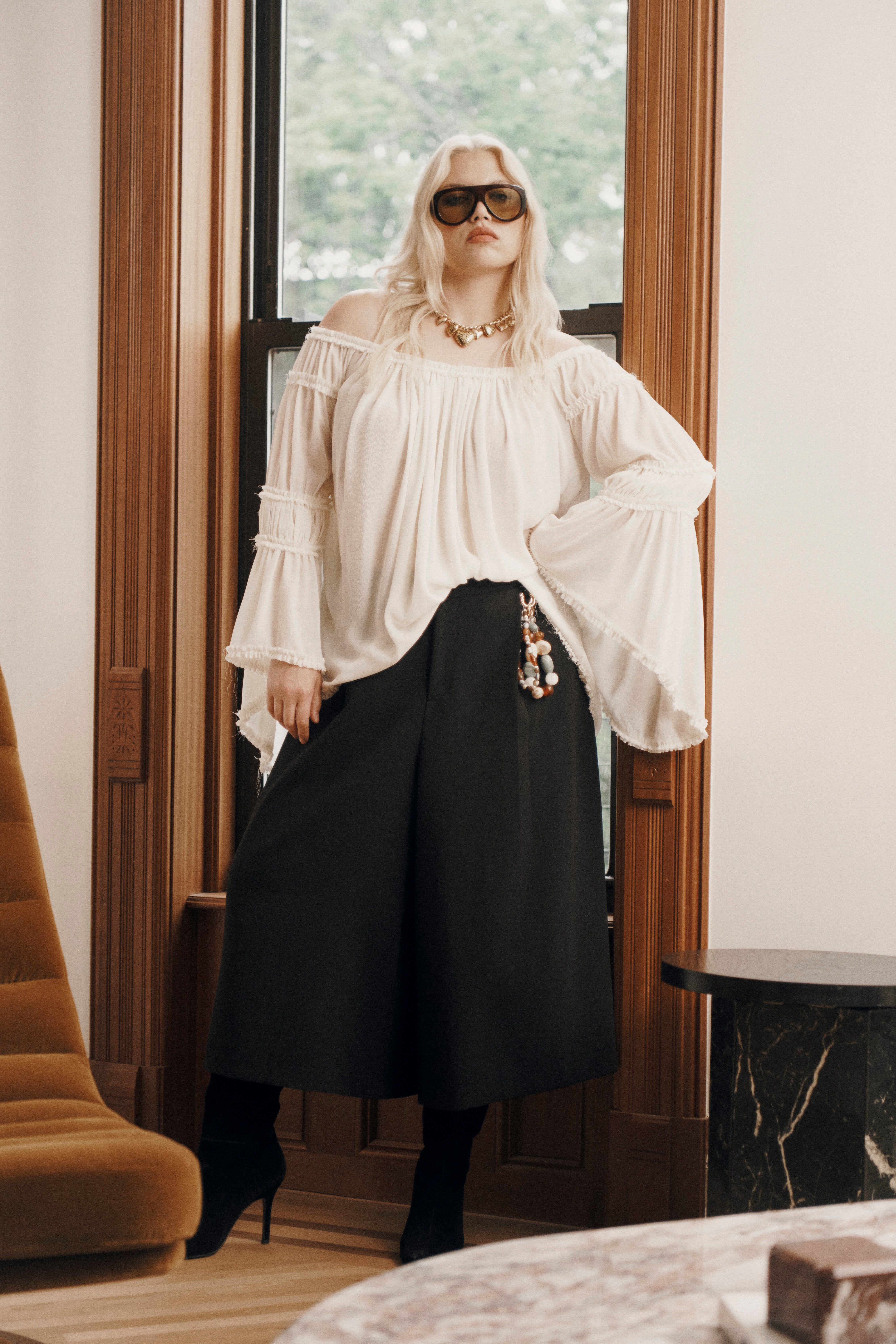Pleated Wide-Leg Culottes