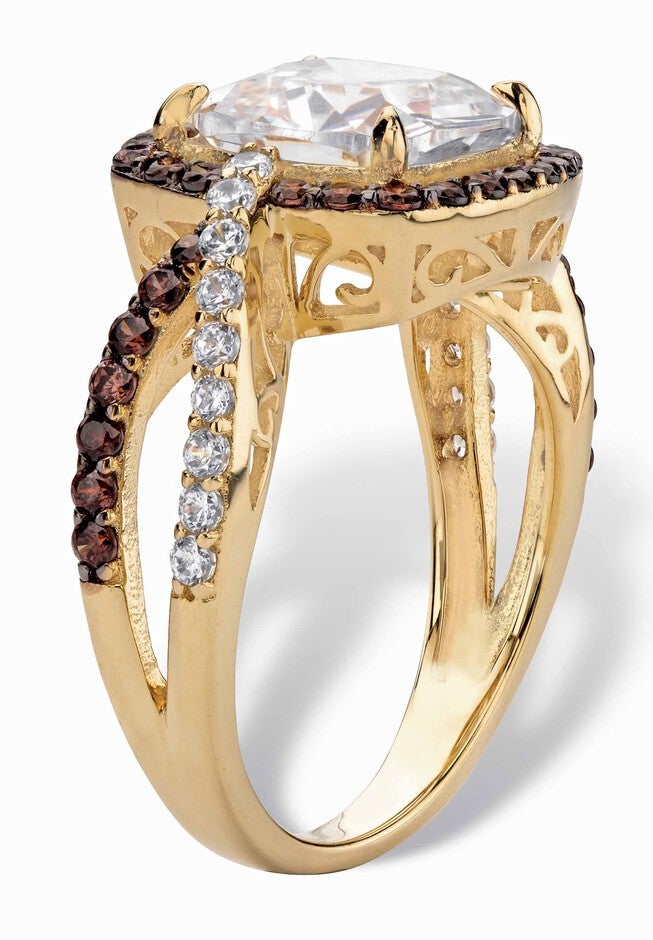 Gold & Silver Princess-Cut Cubic Zirconia Ring, , on-hover image number null