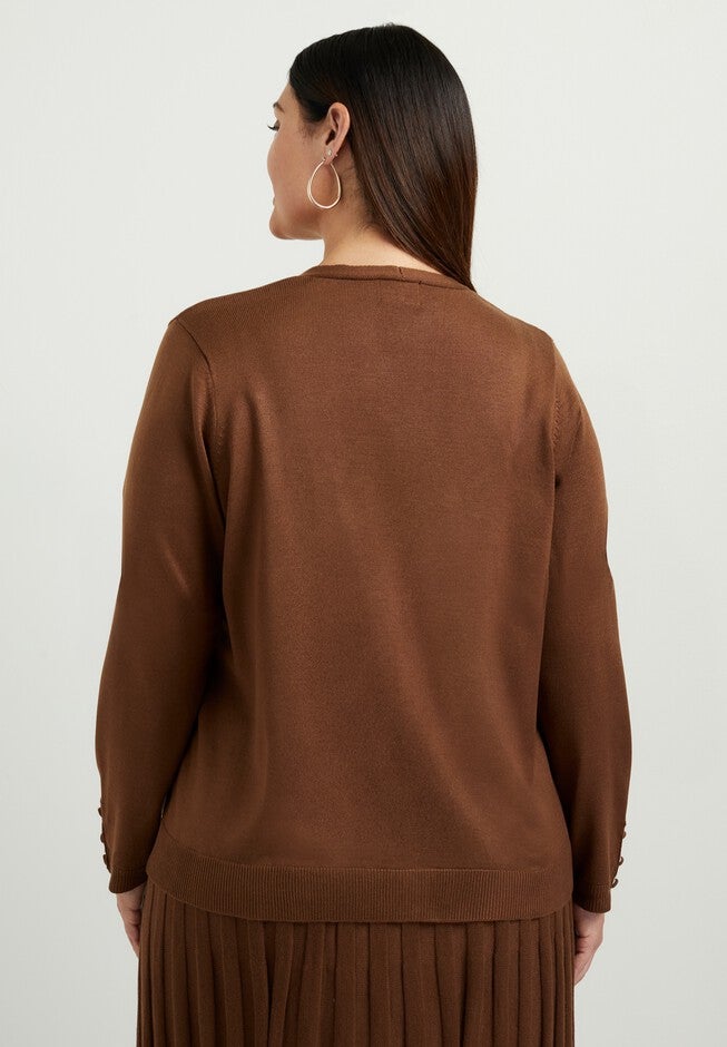 Button-Sleeve Cardigan, , on-hover image number null