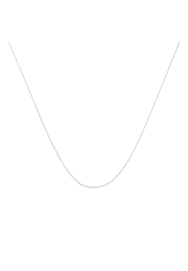 Solid White Gold Rope Chain Necklace Unisex 18 inches, WHITE, hi-res image number 0