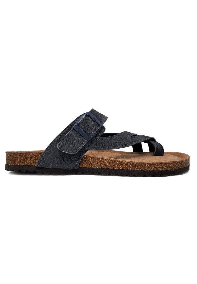Womens Leather Weaved Strap Toe Strap Footbed Sandal, , alternate image number 2