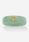 10K Yellow Gold Genuine Peridot And Green Genuine Jade Bezel Set Ring, PERIDOT, hi-res image number null