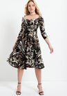 Sweetheart Swing Dress, BLACK SWIRLY MARBLE, hi-res image number null