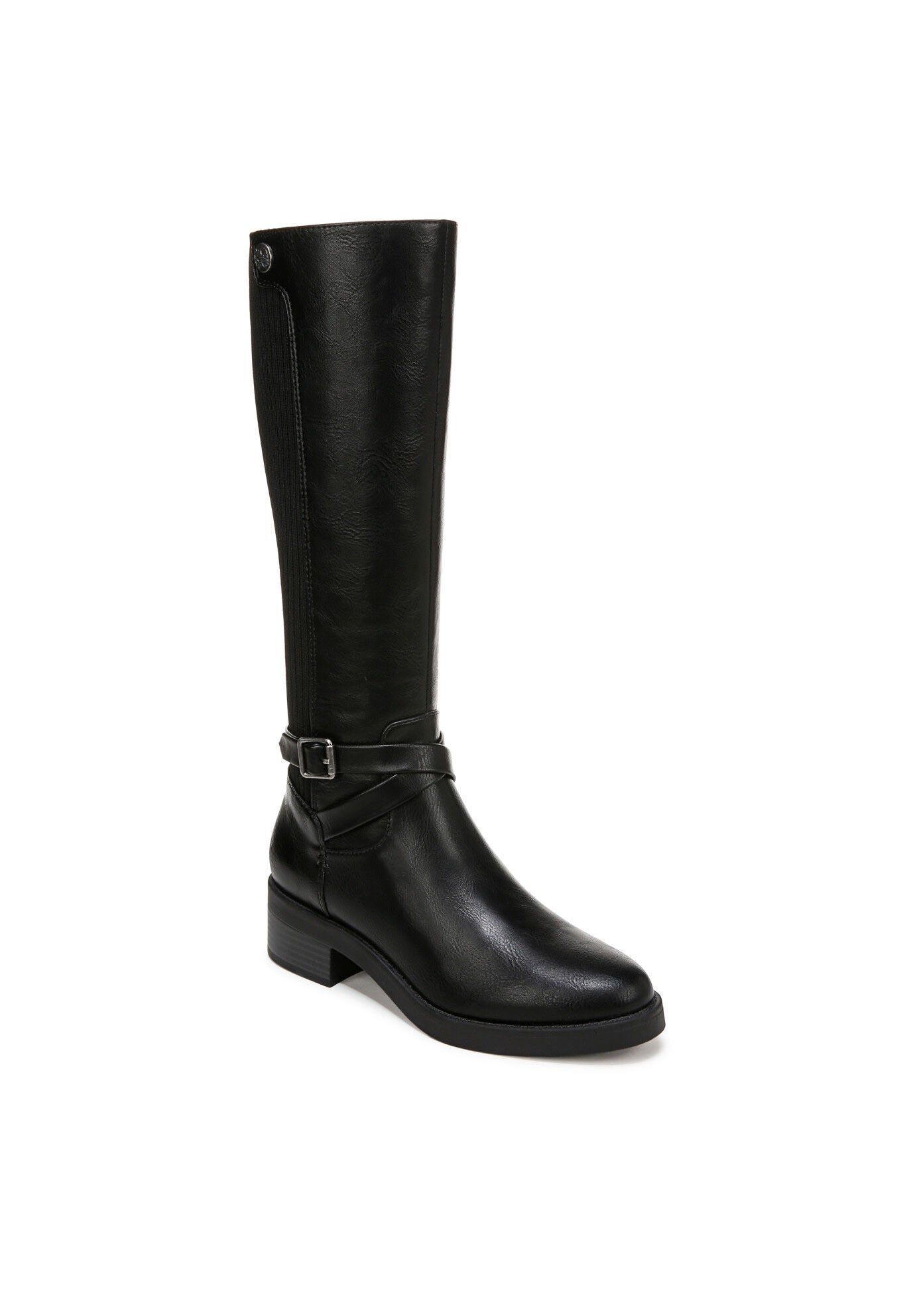 Brittany Tall Wide Calf Boot, BLACK FAUX LEATHER, hi-res image number 0