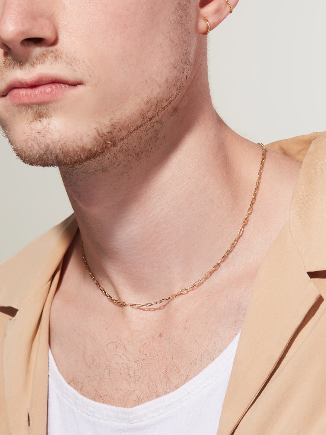 Laura Slim Link Chain Necklace, GOLD, alternate image number 3