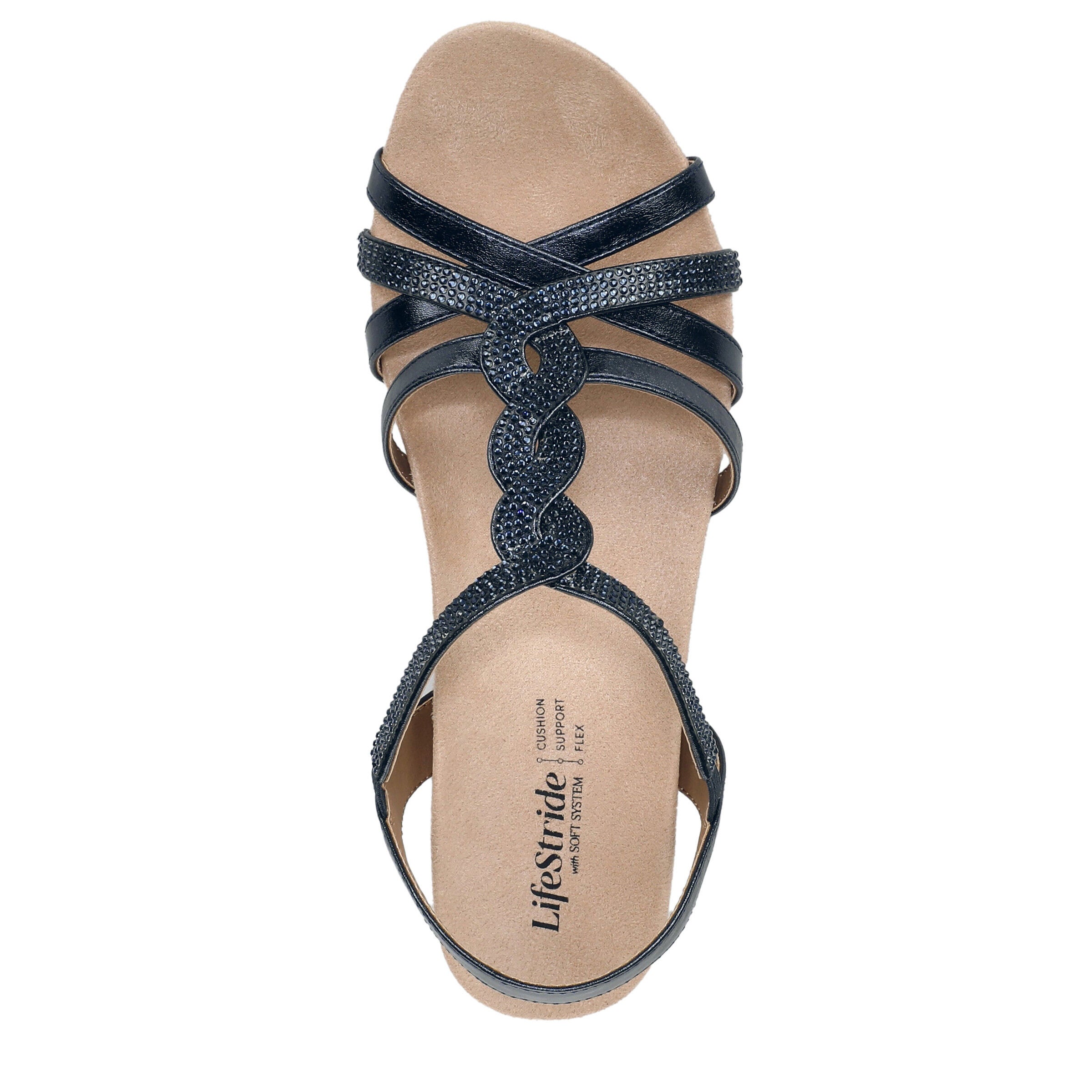 Miami Wedge Sandal, LUX NAVY, alternate image number 6