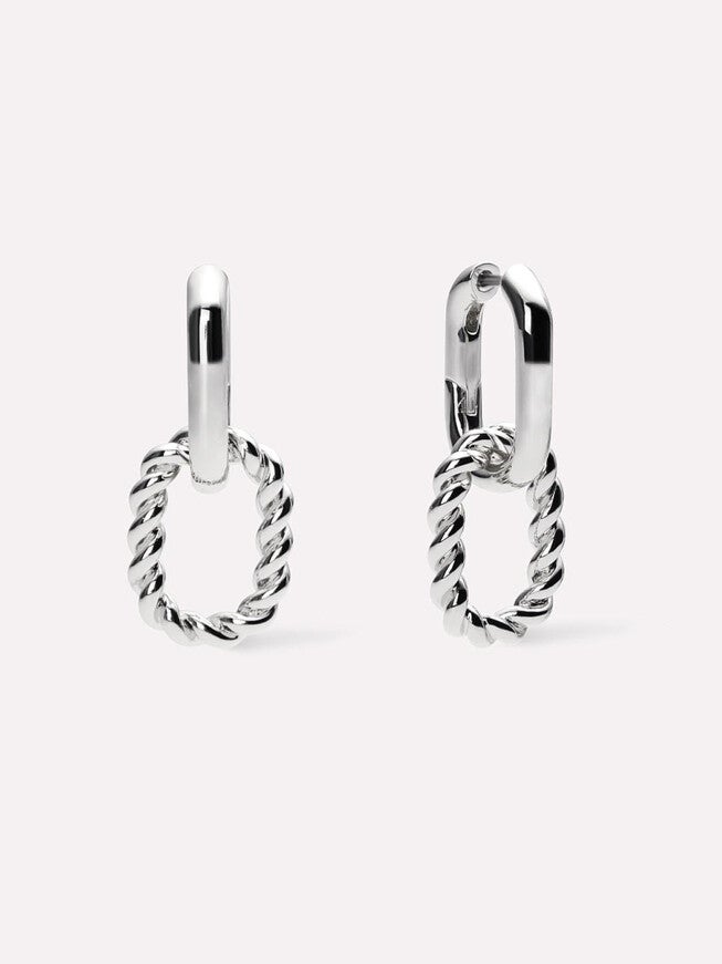 Ash Double Hoop Earrings, SILVER, hi-res image number 0