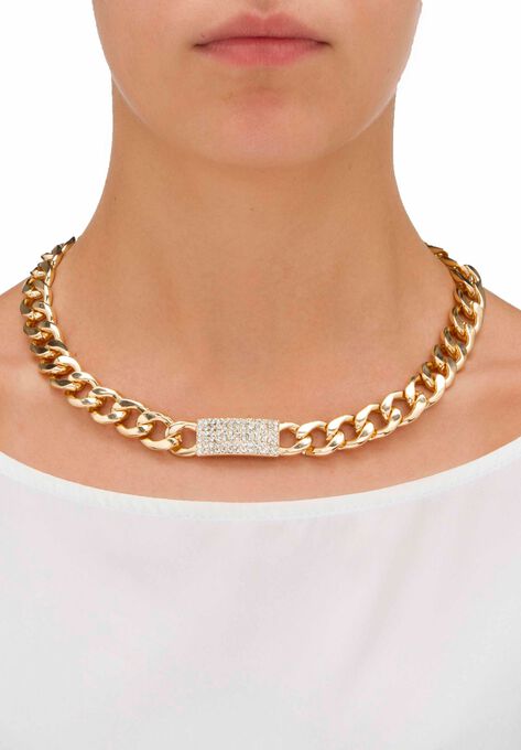 Crystal & Gold Link Necklace, Bracelet & Earring Set, , alternate image number null