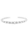 Sterling Silver 1/4 Cttw Diamond Rondelle Graduated Ball Bead Cuff Bangle Bracelet, , alternate image number null