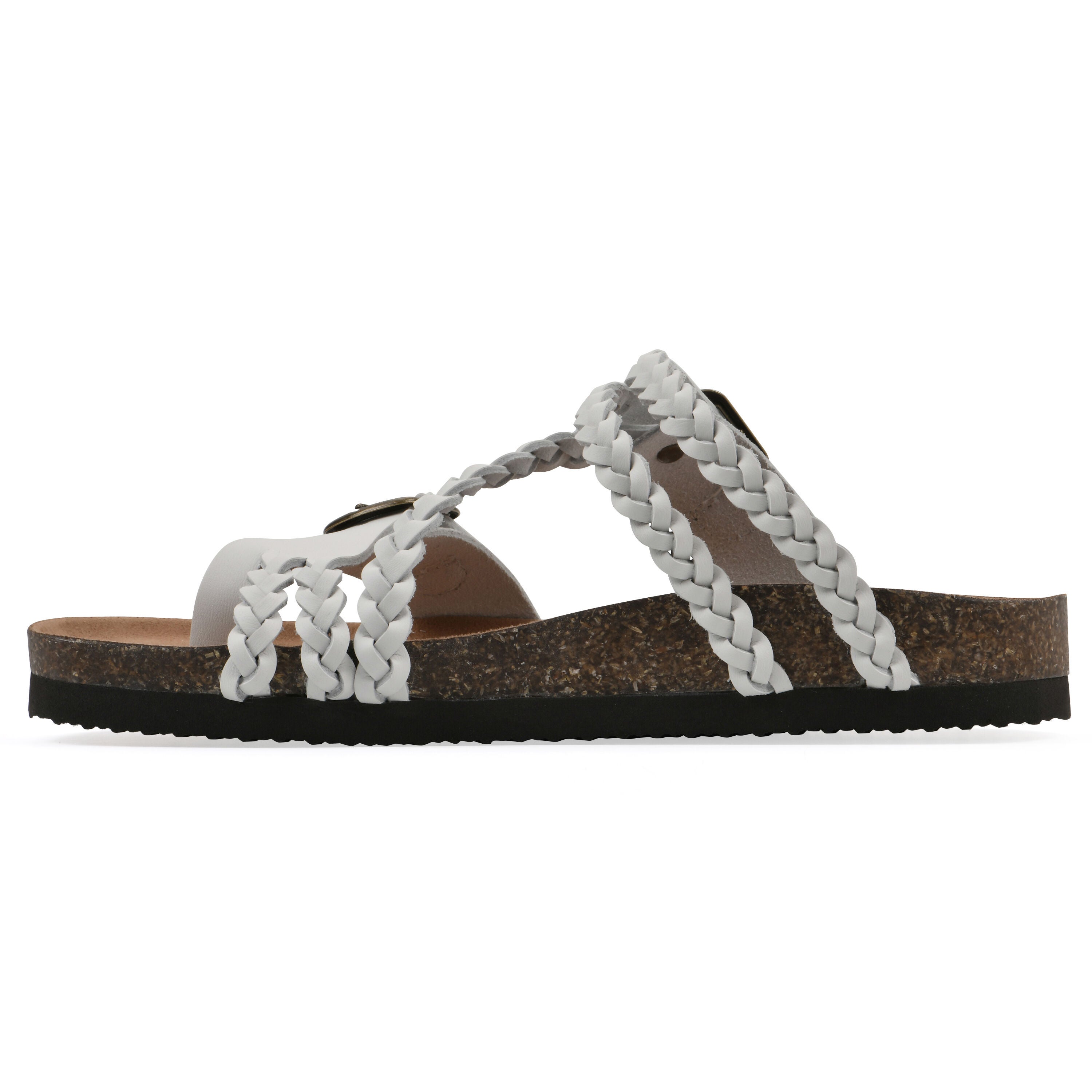 Haziest Footbeds Sandal, WHITE LEATHER, alternate image number 3