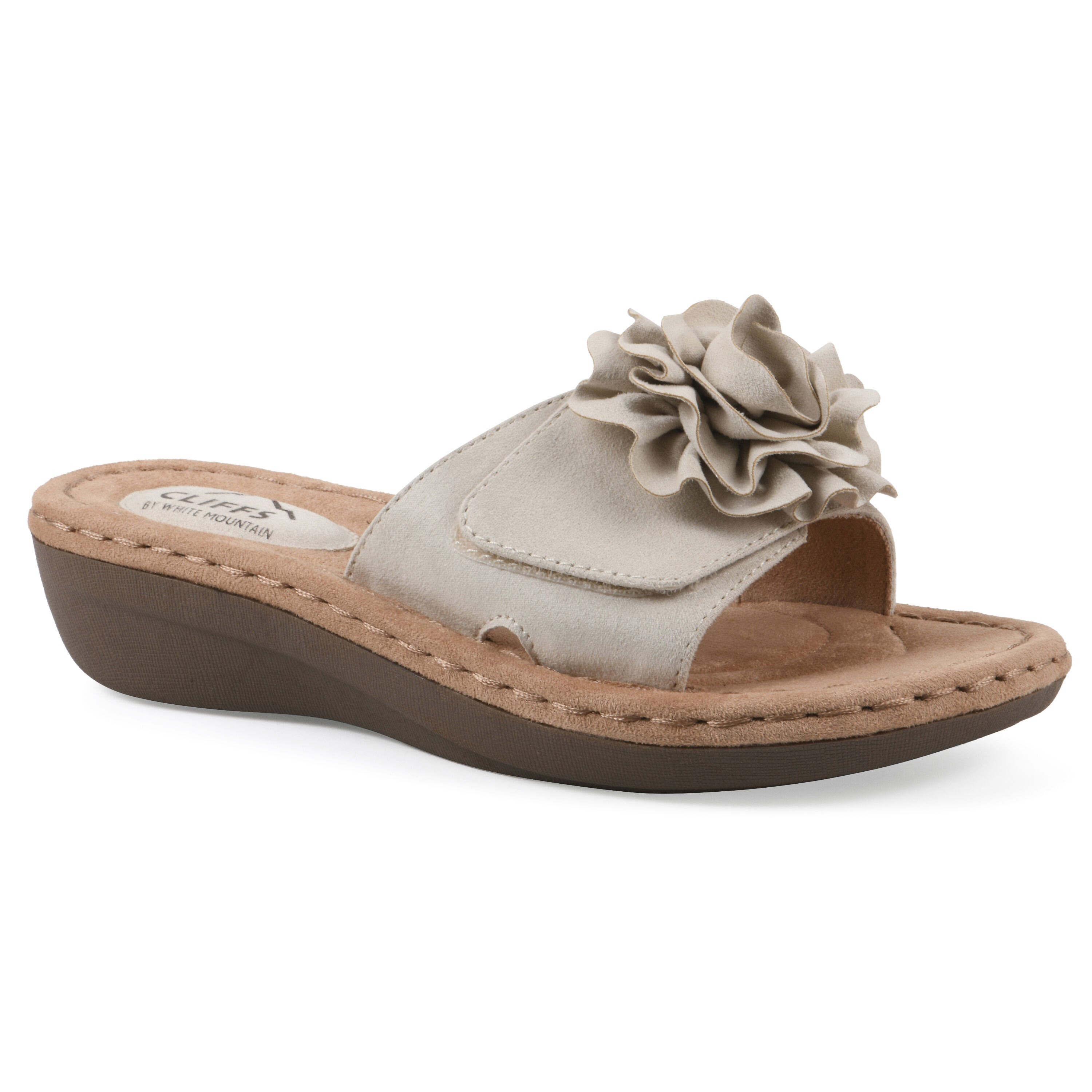 Casmyn Floral Mini Wedge Sandal, OFF WHITE FABRIC, hi-res image number 0