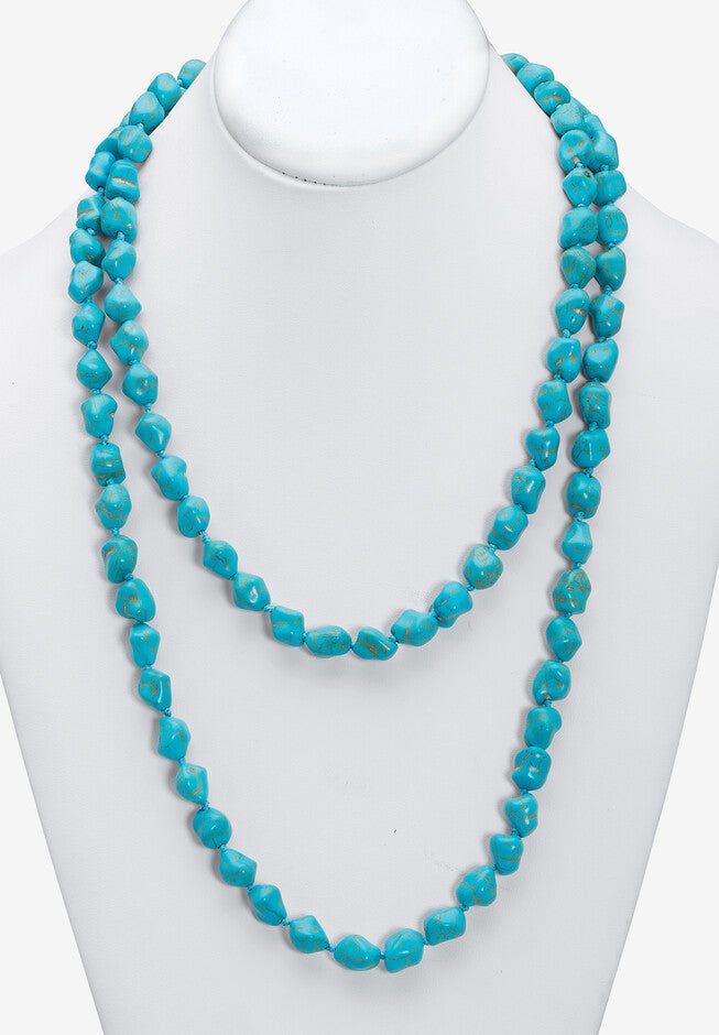 Genuine Turquoise Endless Necklace, 48 Inches, , alternate image number null