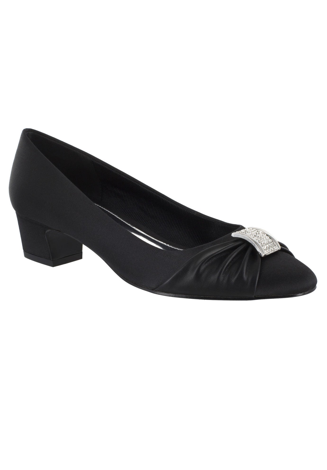 Eloise Pumps by Easy Street®, BLACK SATIN, hi-res image number 0