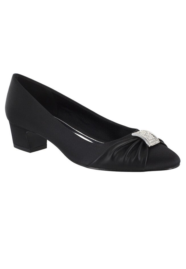 Eloise Pumps by Easy Street®, BLACK SATIN, hi-res image number 0