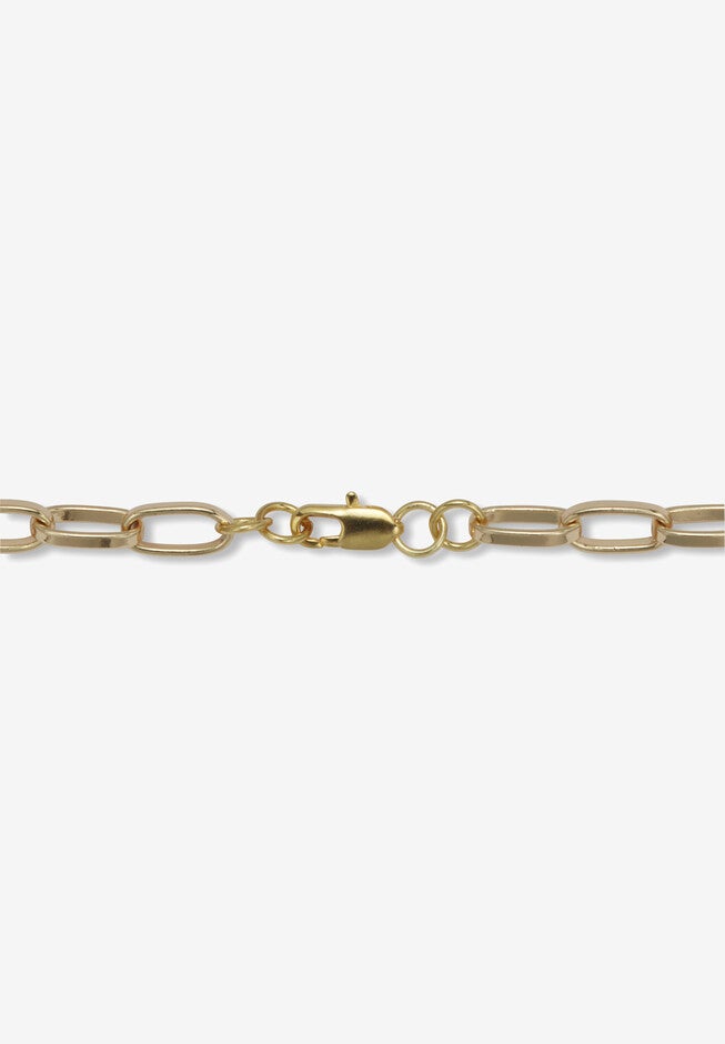 Genuine Blue Labradorite Goldtone Drop Necklace, 20-Inch Length, , on-hover image number 1