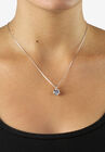 Platinum over Sterling Silver Solitaire Pendant Cubic Zirconia 18", , alternate image number null