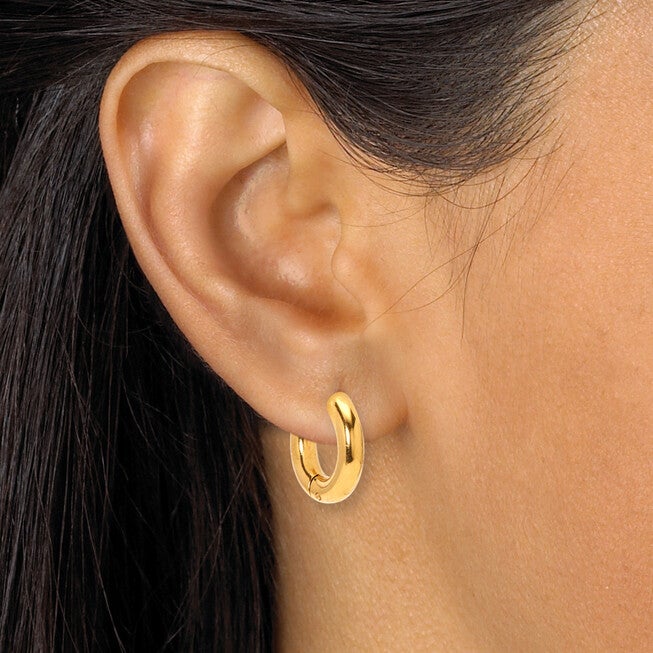 Round Crystal Yellow Gold Ion-Plated Stainless Steel Earrings, 3-Pair Set, WHITE, alternate image number null