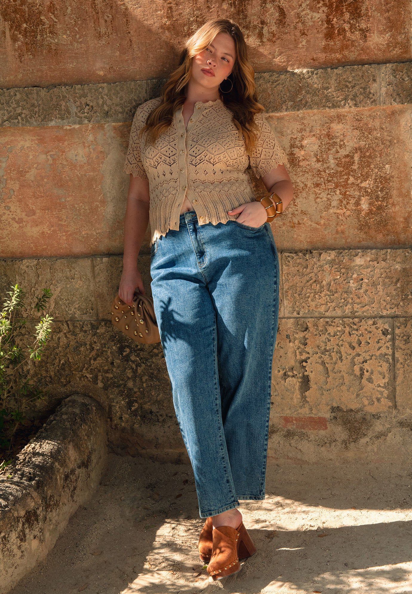 Short-Sleeve Pointelle Cardigan