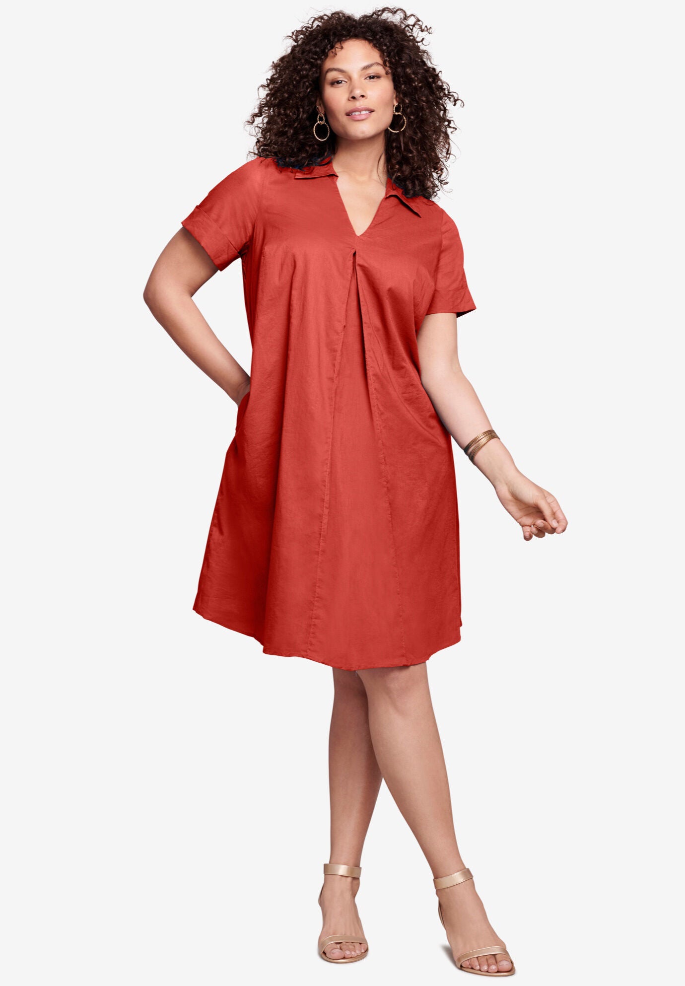 collared swing dress