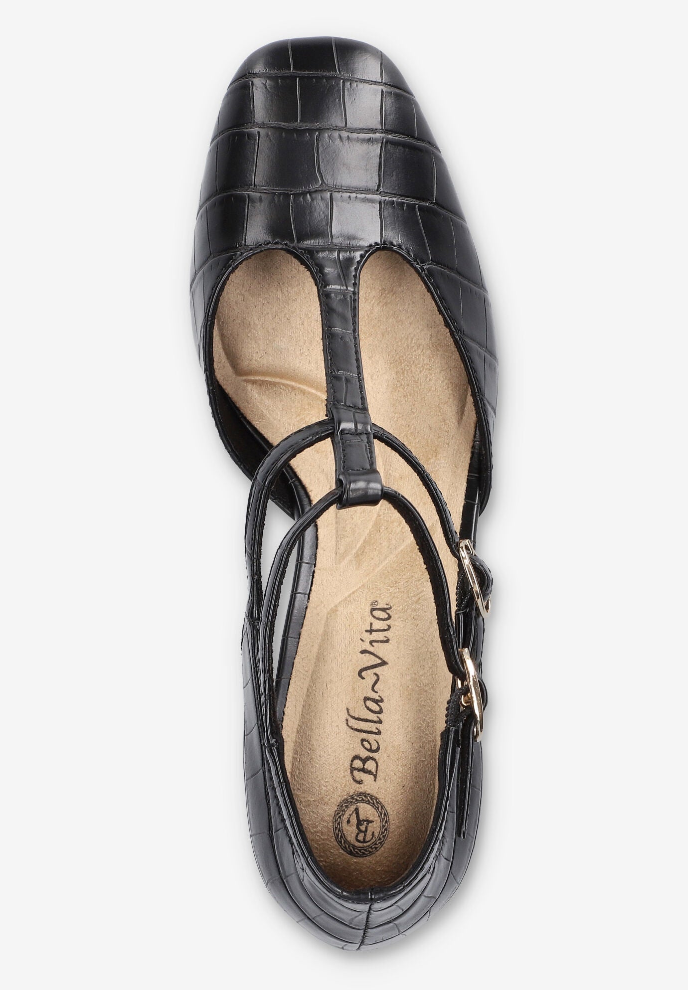 Harpswell Block Heel Pump, BLACK CROCO, alternate image number 6