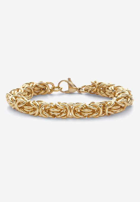 Yellow Gold Ion Plated Stainless Steel Byzantine-Link Bracelet (8Mm), 7.5 Inches Jewelry, GOLD, hi-res image number null