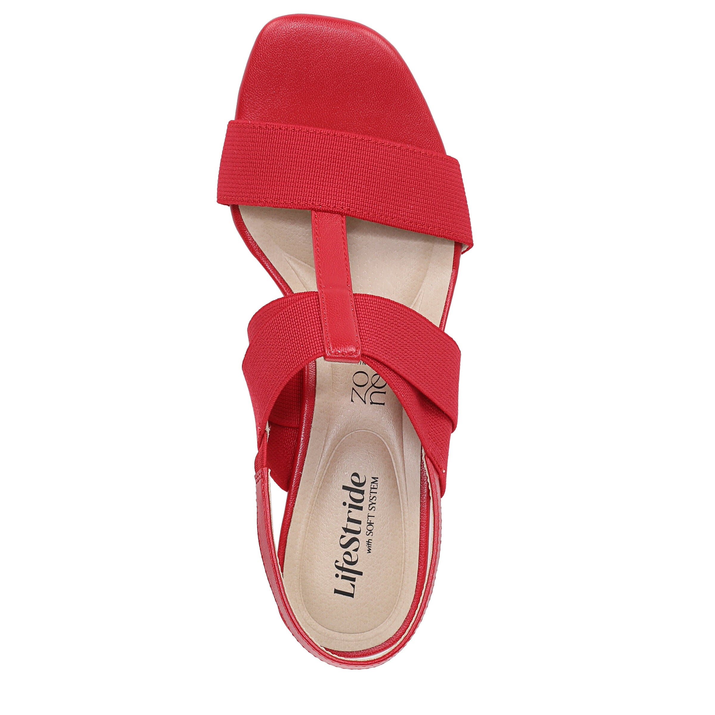 Sweet Slingback Wedge Sandal, FIRE RED, alternate image number 6