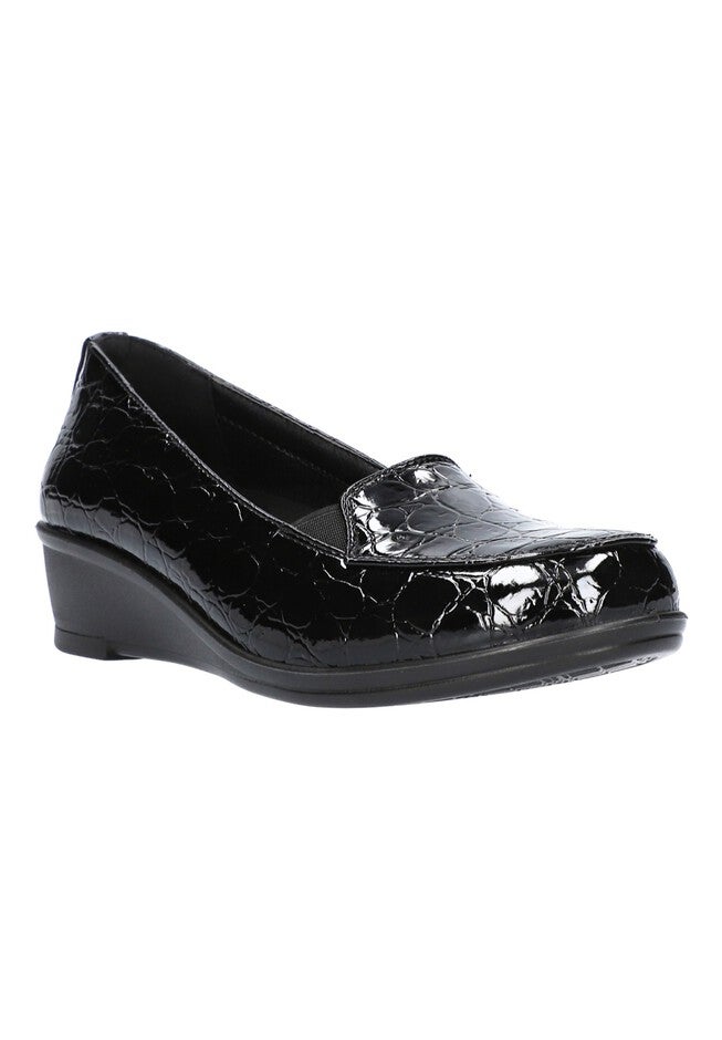 Velma Wedge , BLACK CROCO PATENT, hi-res image number 0