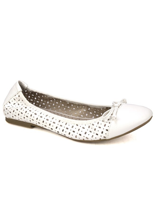 Shirlee II Laser Cut Flats , WHITE SMOOTH, hi-res image number null