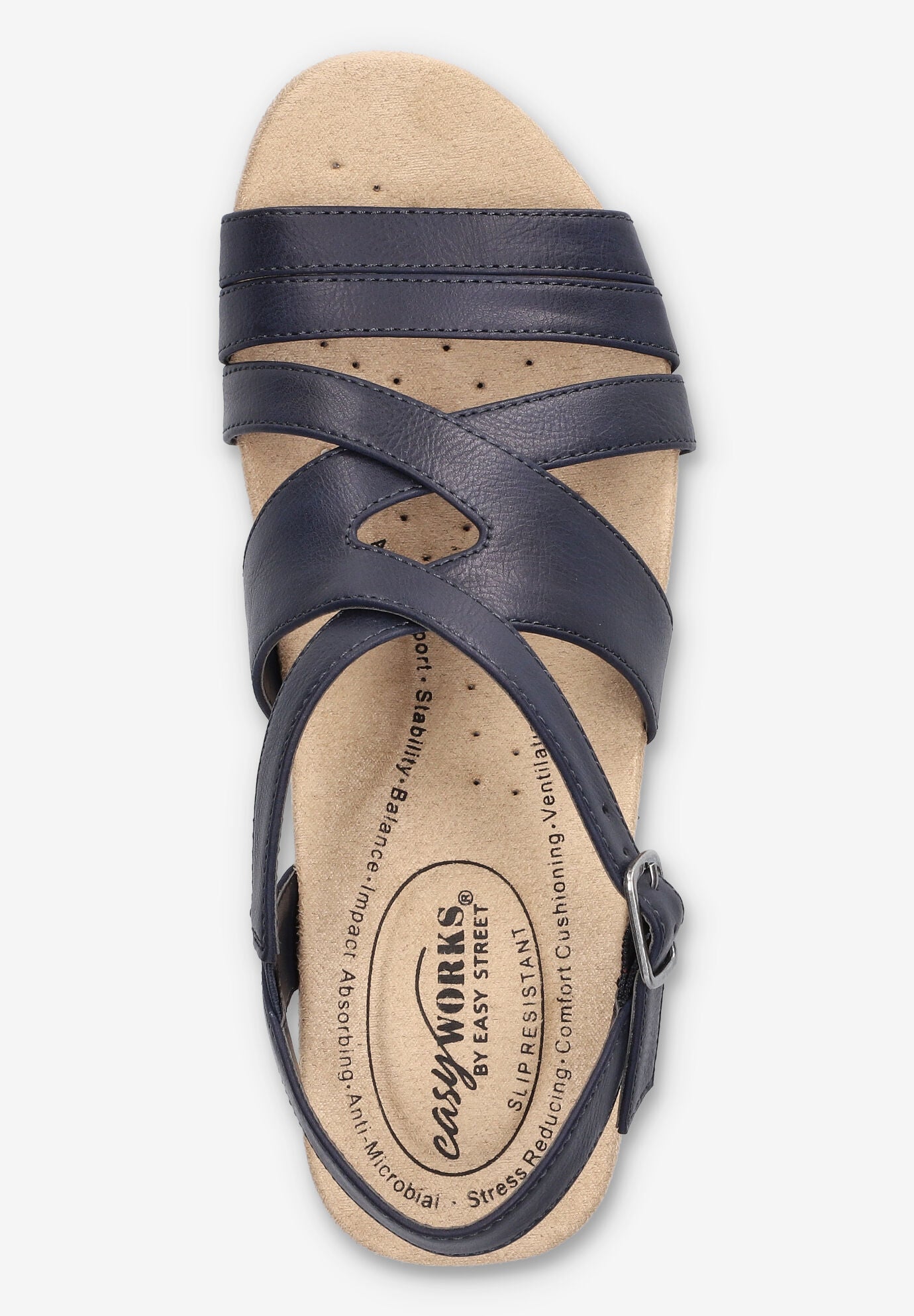 Rosella Slip-Resistant Sandal, NAVY, alternate image number 6