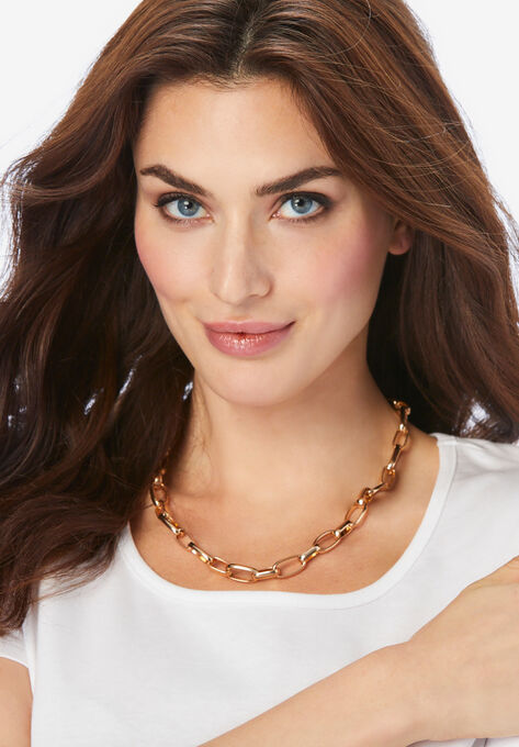 Chain Link Necklace, GOLD, hi-res image number null