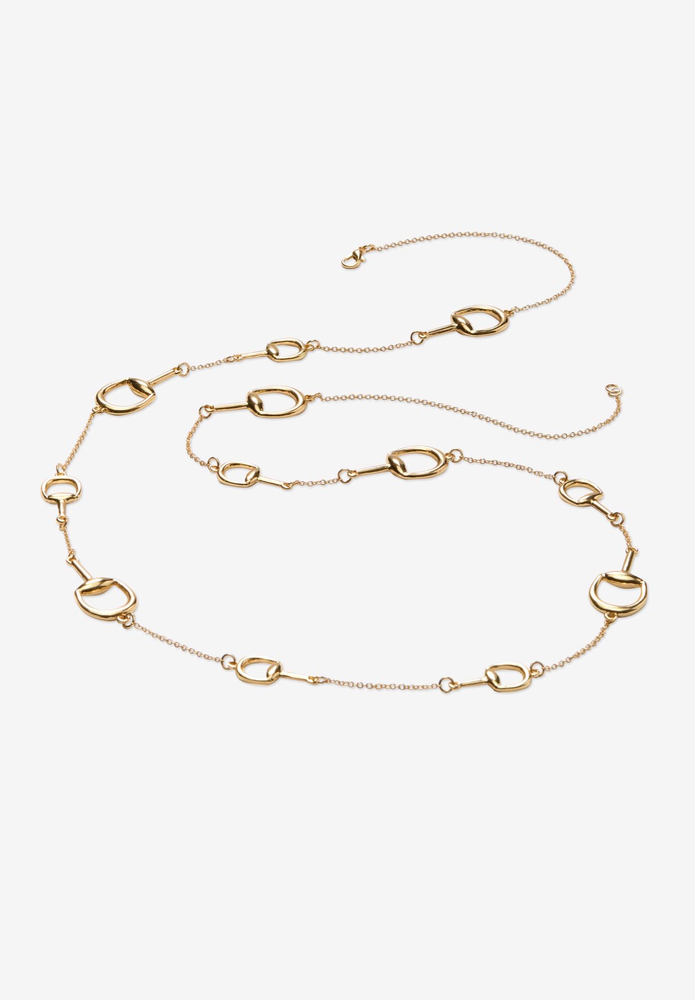 Long Horsebit Necklace, GOLD, hi-res image number 0