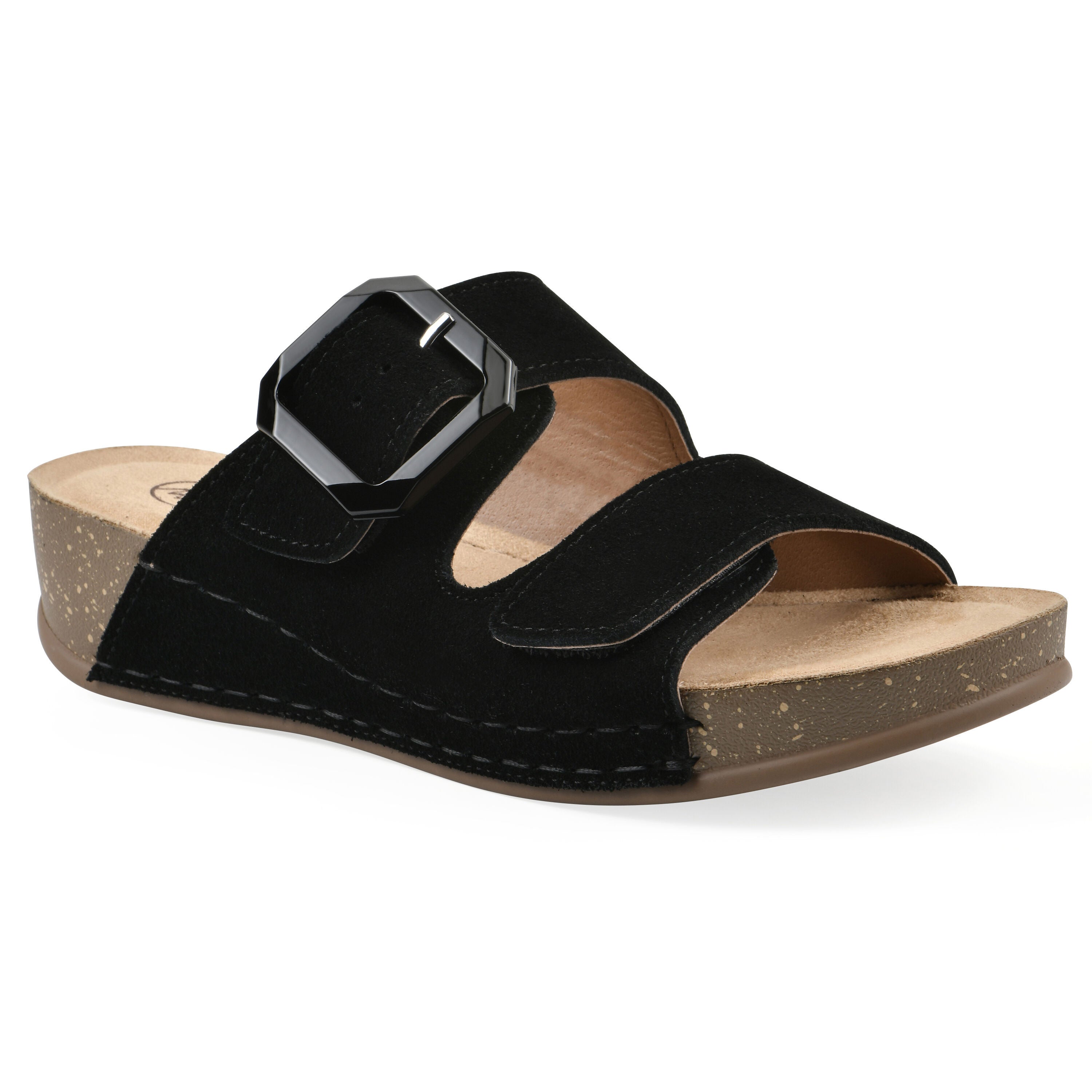Fearful Slip On Wedge, BLACK SUEDE, hi-res image number 0