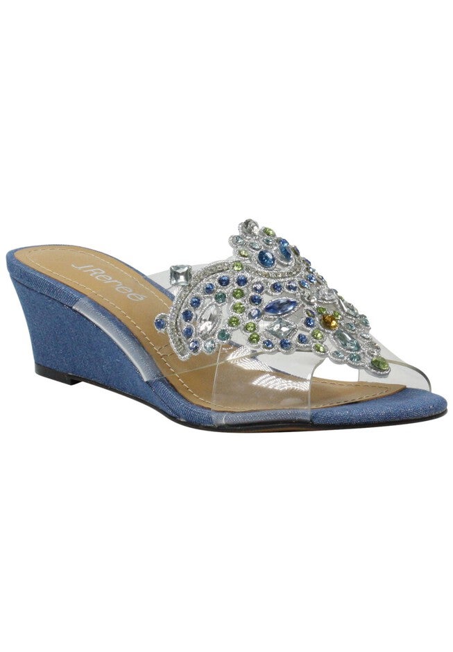 Allysen Slides , BLUE SILVER DENIM, hi-res image number 0