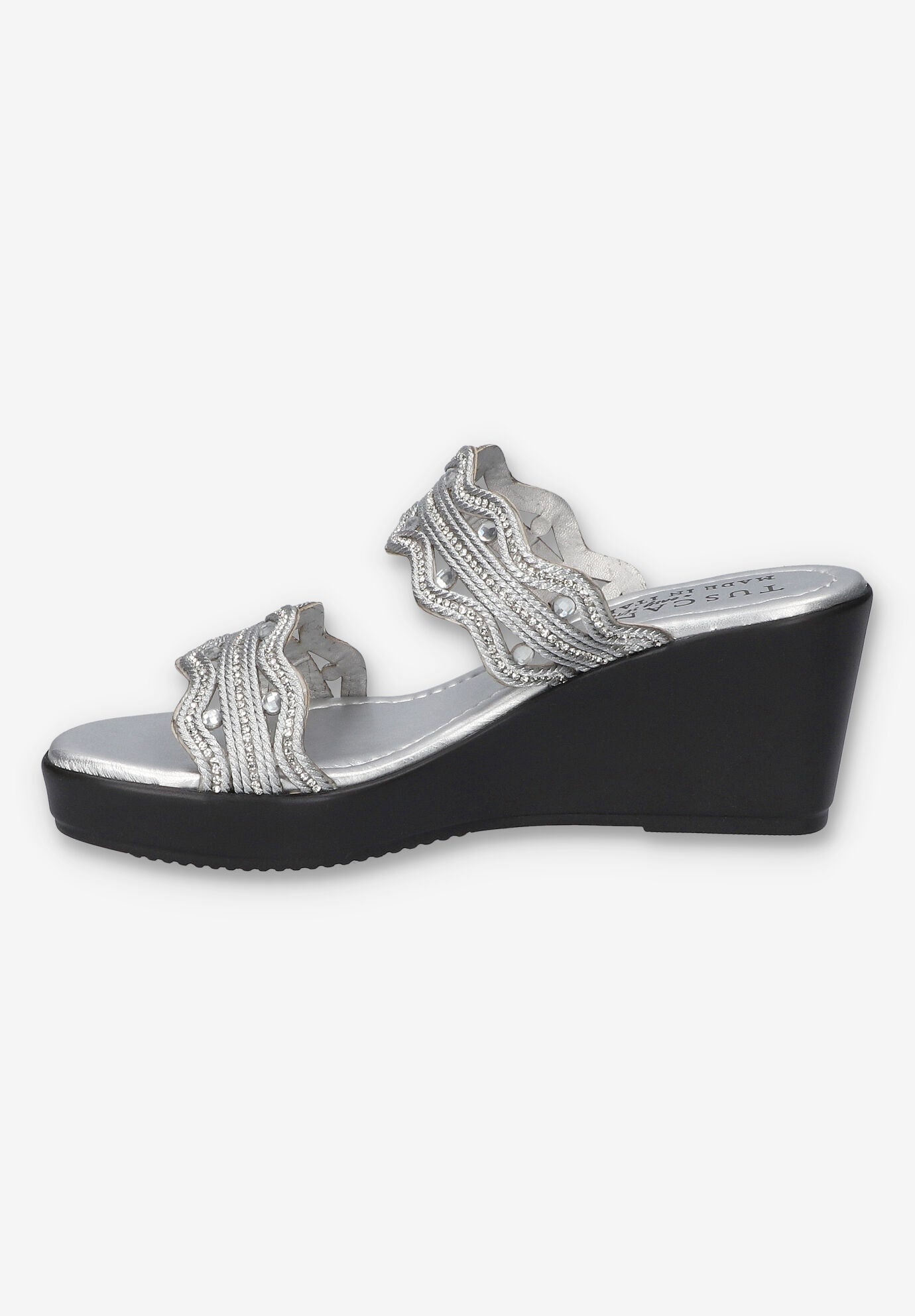 Selva Wedge Sandal, SILVER, alternate image number 4