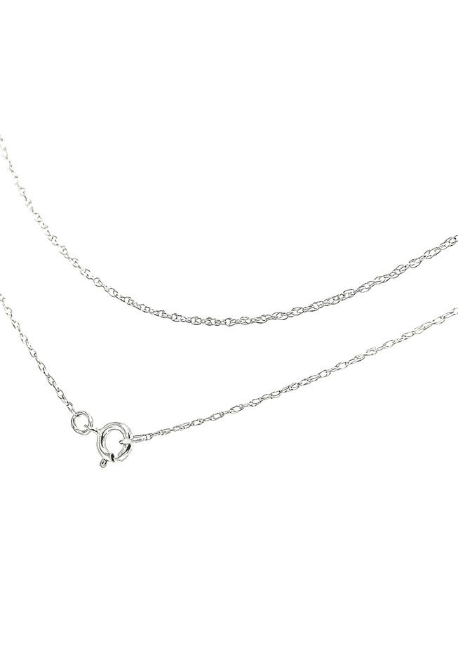 Solid White Gold Rope Chain Necklace Unisex 18 inches, , alternate image number 2