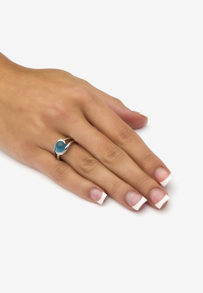 Silver Assorted Genuine Gemstone 14-Piece Interchangeable Ring Set, , alternate image number null