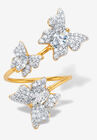 Gold Plated Marquise Cubic Zirconia Butterfly Ring (2 1/3 cttw TDW), , alternate image number null
