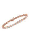 Rose Gold Over Sterling Silver Diamond Scurve Link Miracleset Tennis Bracelet 8", , alternate image number null