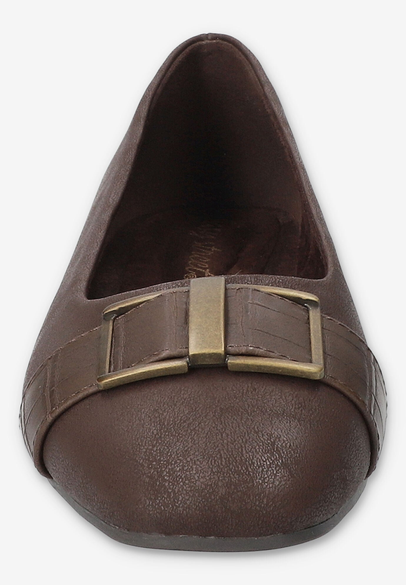 Keely Square Toe Flat, BROWN MATTE CROCO, alternate image number 3