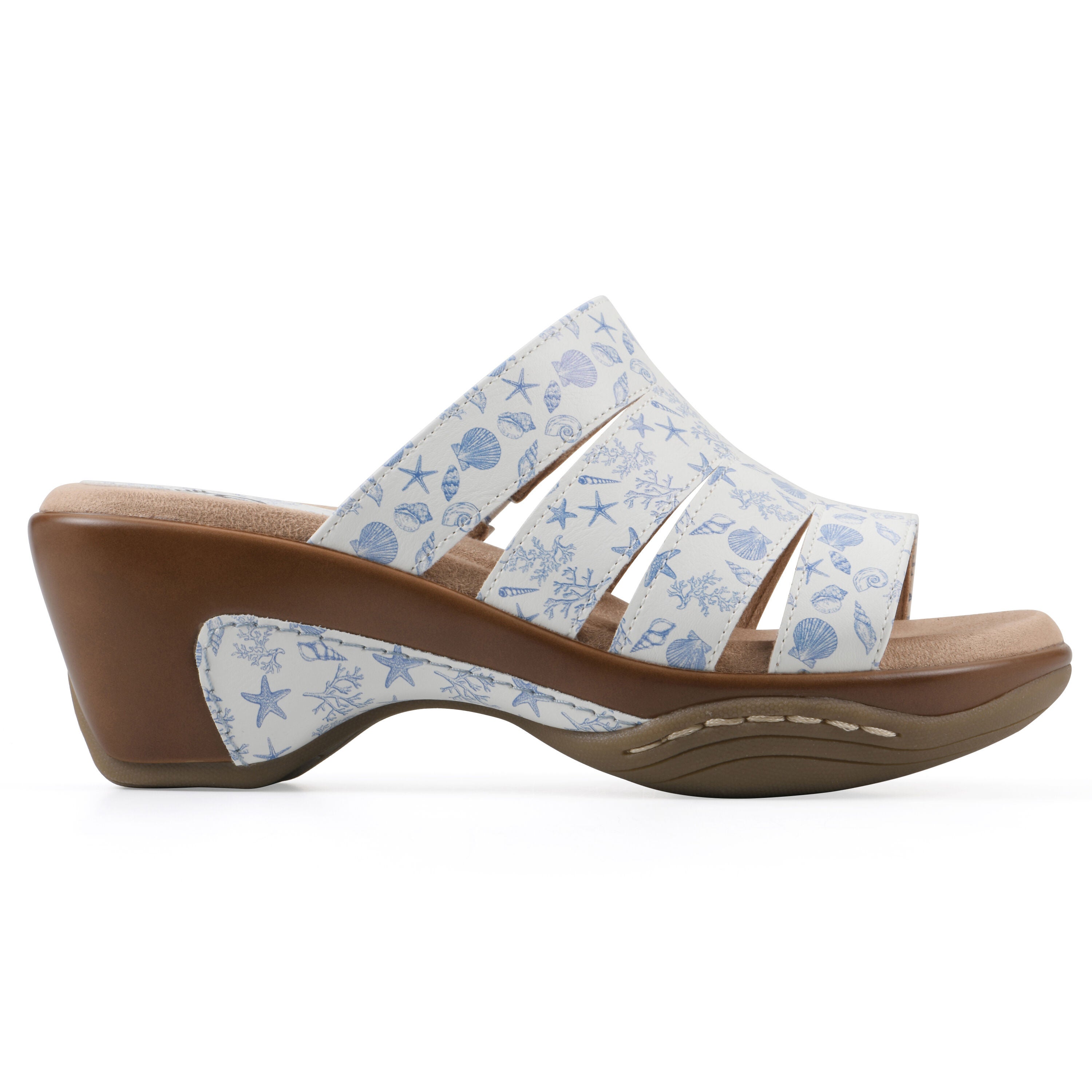Valora Slip-On Clog Sandal, OCEANBLUE SEASHELL, alternate image number 2