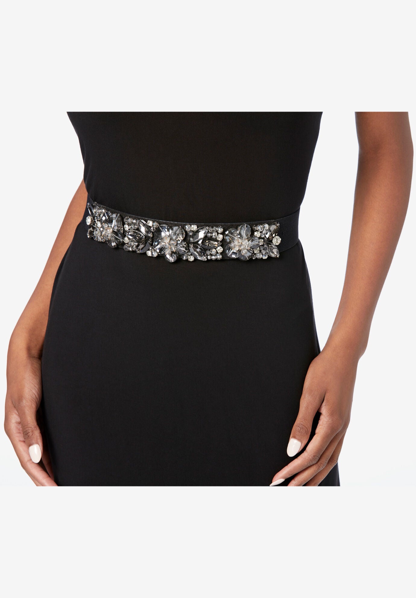 Embellished Rhinestone Belt, BLACK, hi-res image number 0