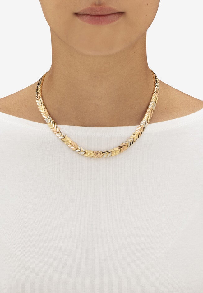 Tri Tone Foxtail Link 18 inches Necklace And 7 inches Bracelet Set Jewelry, , alternate image number null