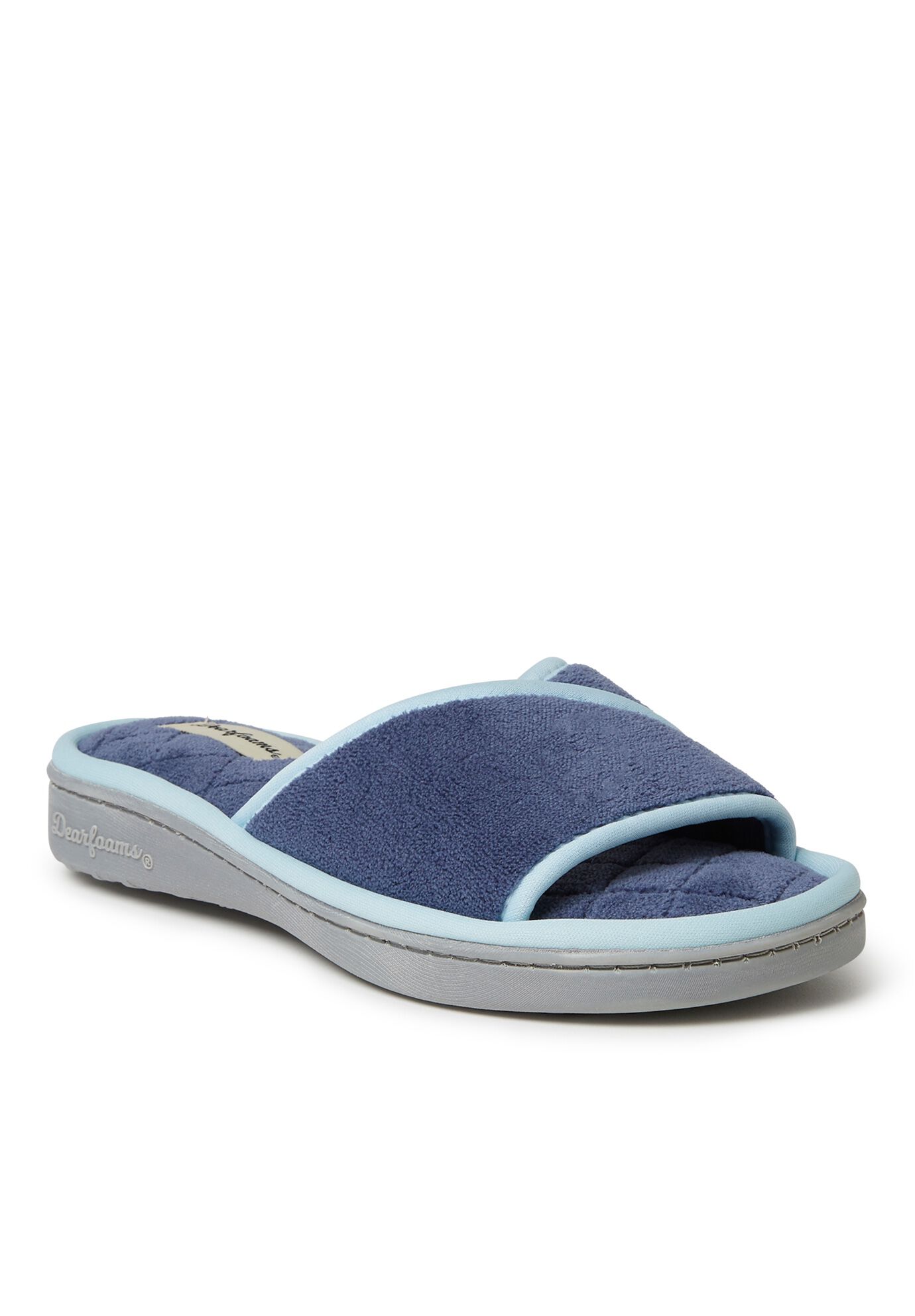 Alice Terry Slide with Quilted Footbed, INDIGO, hi-res image number 0