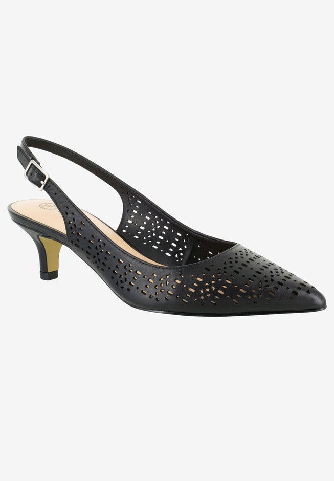 Sybil Slingback , BLACK LEATHER, hi-res image number null