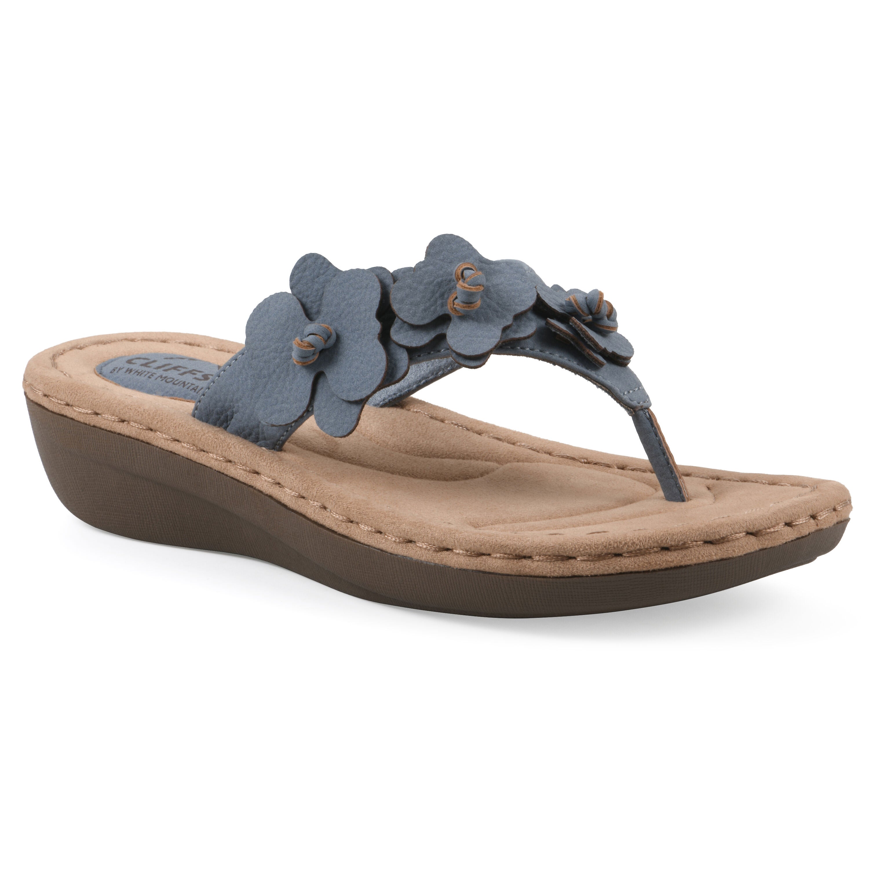 Cassilia Floral Mini Wedge Sandal, PERIWINKLE NUBUCK, hi-res image number 0