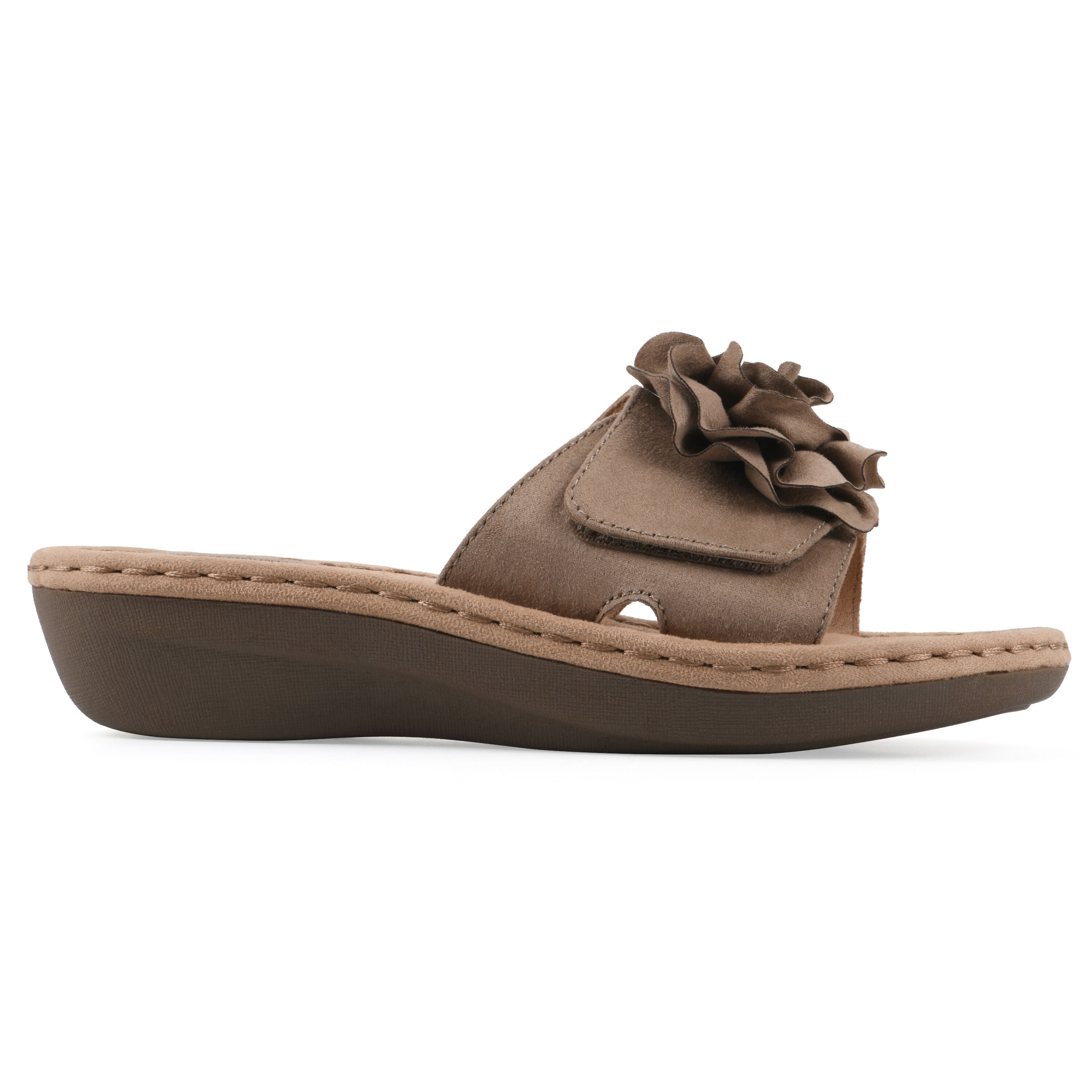 Casmyn Floral Mini Wedge Sandal, MOCHA FABRIC, alternate image number 2