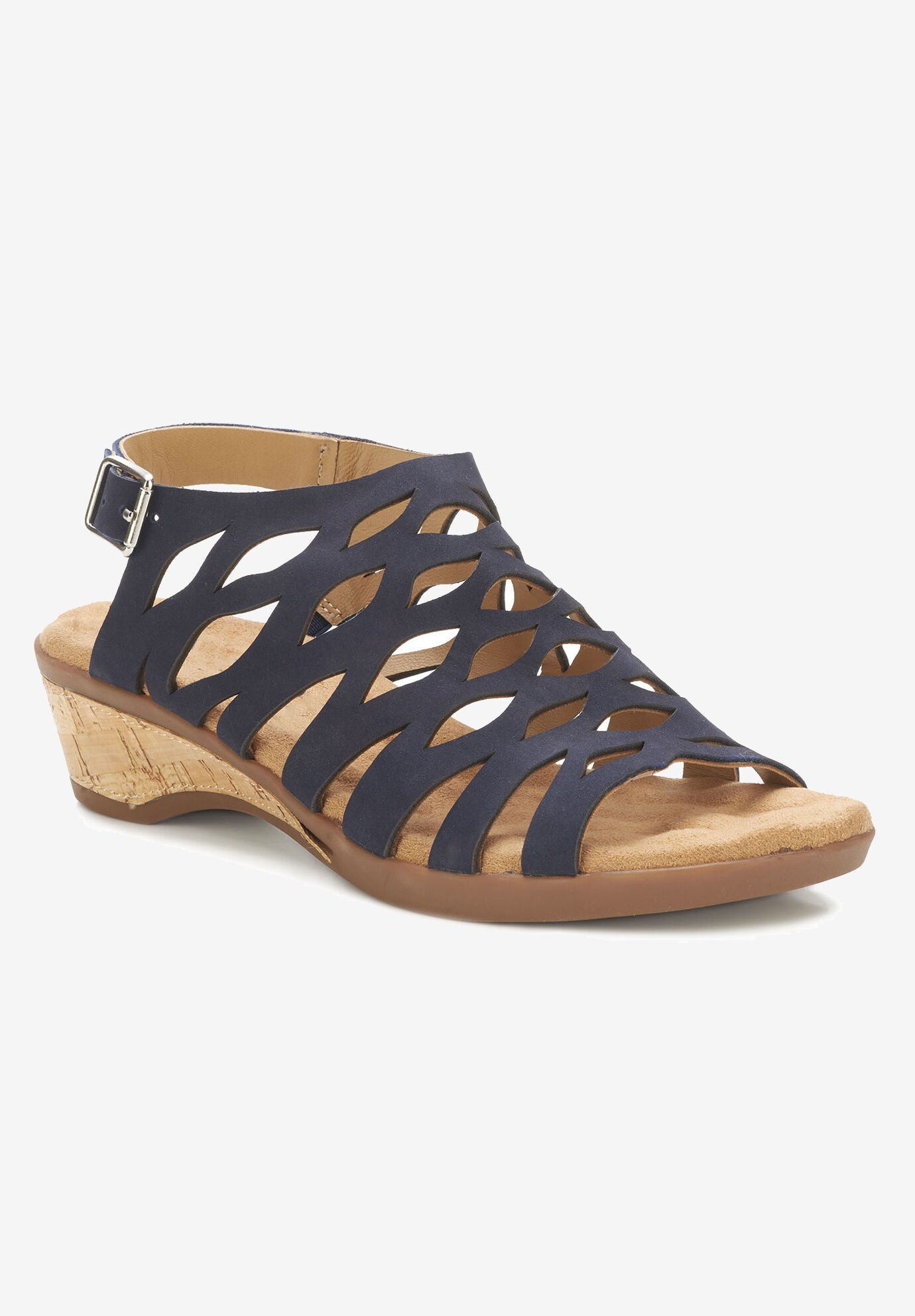 Katia Wedge Sandal, NAVY NUBUCK, hi-res image number 0