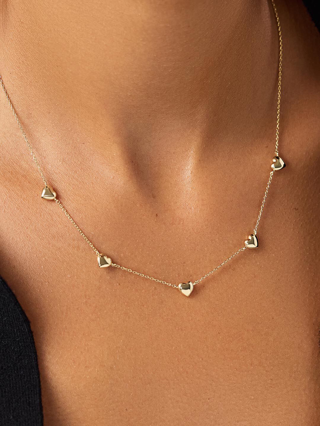 Heart Necklace - Lev Mini Station Necklace, GOLD, alternate image number 2