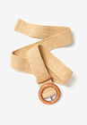 Woven Straw and Wood Belt, , on-hover image number null